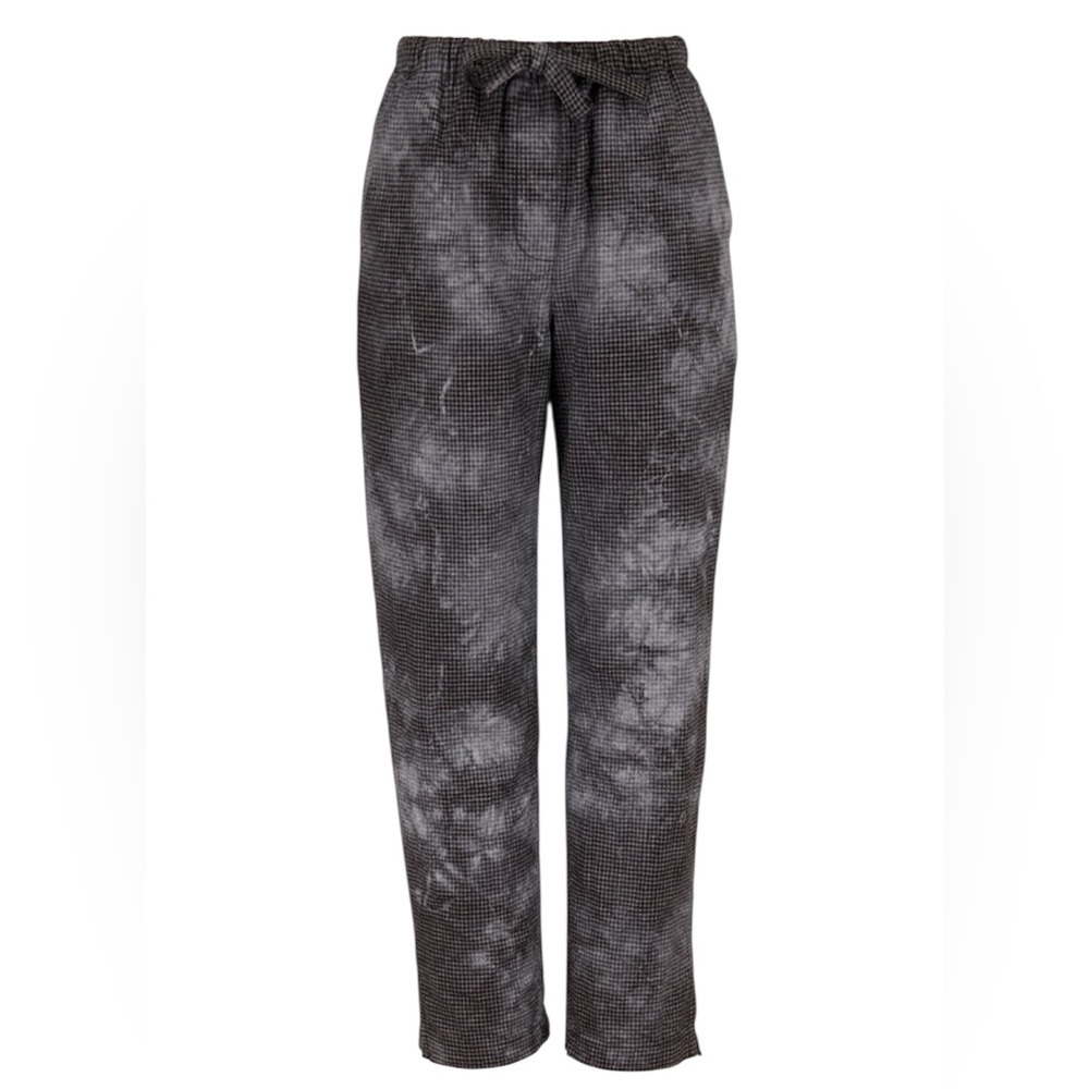 Raquel Allegra Black Check Tie Dye Drawstring Pants